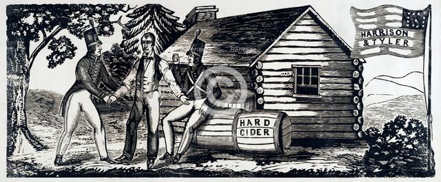 Emblem for the Harrison & Tyler Presidential Campaign in 1840, 1840. 