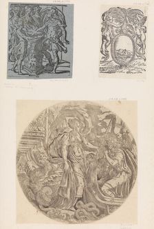 Emblem from a Book with Putti and a Unicorn. Creator: Anon