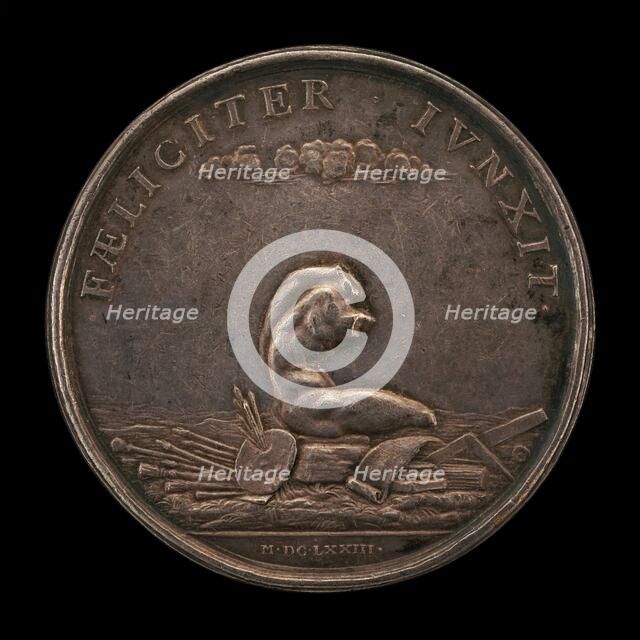 Emblems of the Arts with the Belvedere Torso (reverse), 1673. Creator: Gérard-Léonard Hérard.