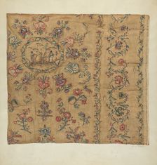 Embroidered Cotton Blanket, c. 1939. Creator: Jenny Almgren