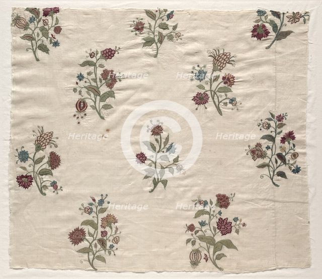 Embroidered Cover, 1700s. Creator: Unknown.