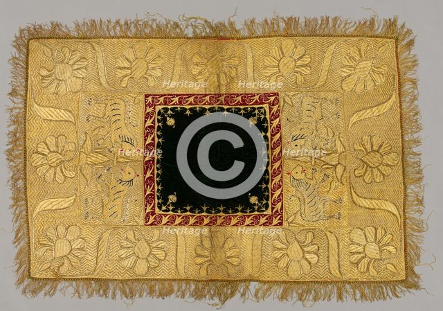Embroidered Cover, 1800s. Creator: Unknown.