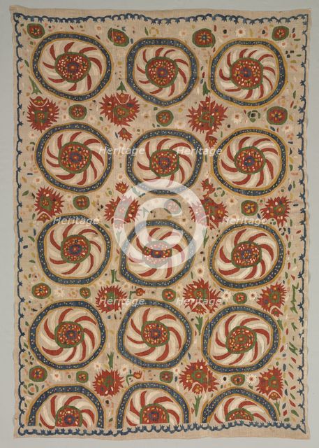 Embroidered Cover or Curtain, 17th-18th century. Creator: Unknown.