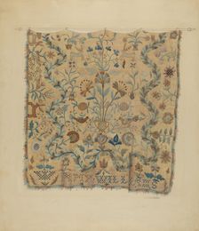 Embroidered Coverlet, c. 1936. Creator: Jules Lefevere