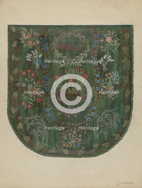 Embroidered Coverlet, c. 1936. Creator: Jules Lefevere.