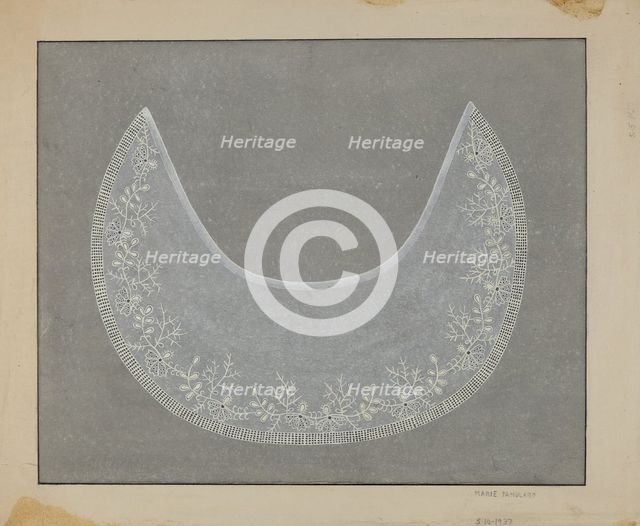 Embroidered Collar, c. 1936. Creator: Marie Famularo.