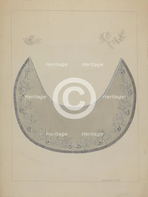 Embroidered Collar, c. 1937. Creator: Marie Famularo.