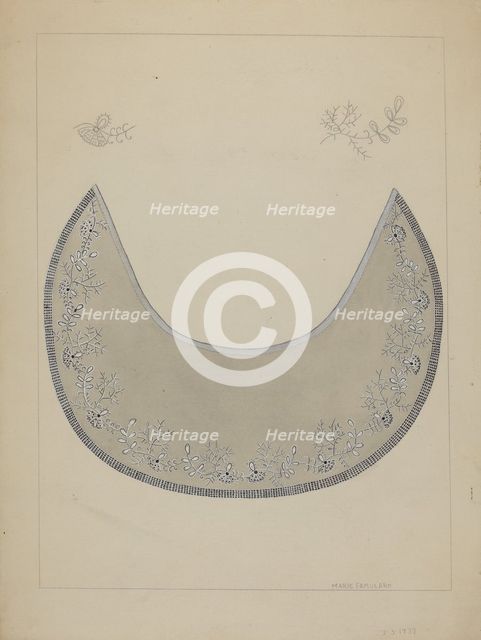 Embroidered Collar, c. 1937. Creator: Marie Famularo.