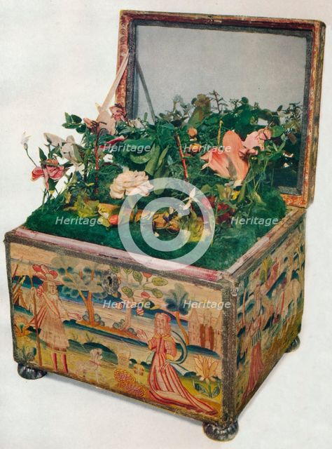 'Embroidered Casket, 17th Century', (1929). Artist: Unknown.