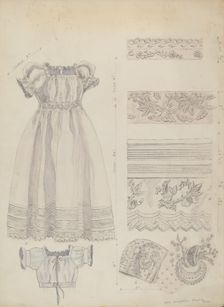 Embroidered Christening Robe & Cap, 1936. Creator: Ella Josephine Sterling