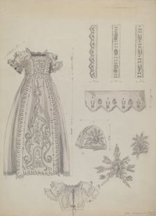 Embroidered Christening Robe & Mull Cap, 1936. Creator: Ella Josephine Sterling