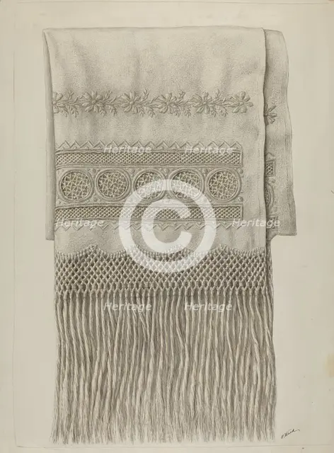 Embroidered Cloth, c. 1939. Creator: Paul Ward.