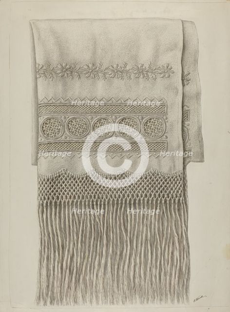Embroidered Cloth, c. 1939. Creator: Paul Ward.