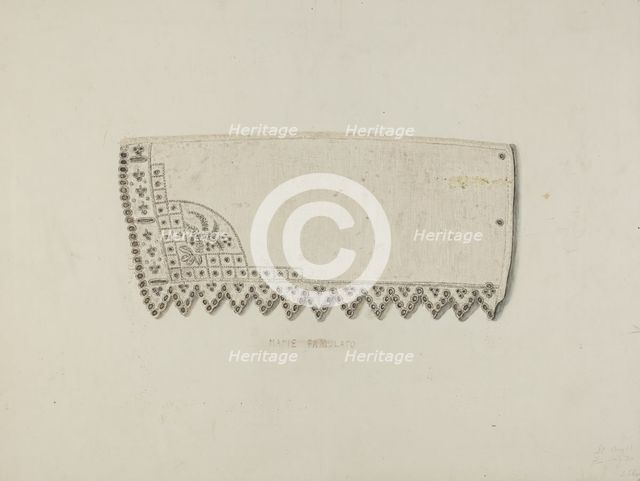 Embroidered Cuff, 1939. Creator: Marie Famularo.