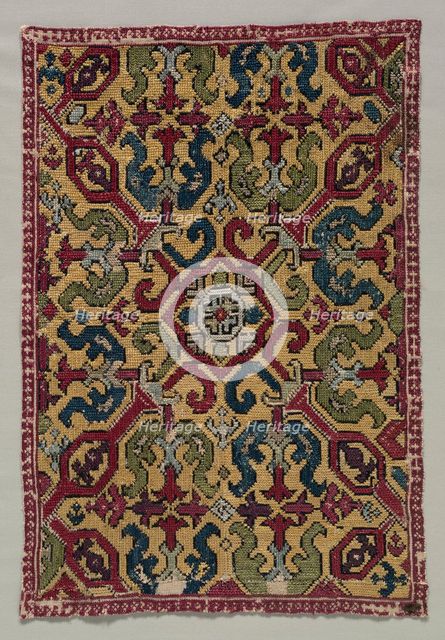 Embroidered Cushion Cover, 17th-18th century. Creator: Unknown.