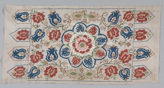Embroidered cushion cover, 1700s. Creator: Unknown.