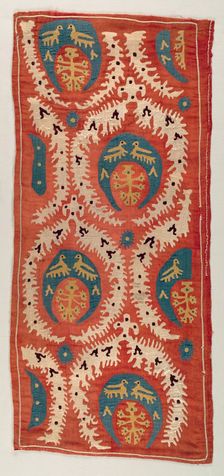 Embroidered Cushion Cover, 18th century. Creator: Unknown