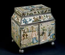 Embroidered box: Scenes from the Life of Abraham, c1665. Artist: Miss Bluitt