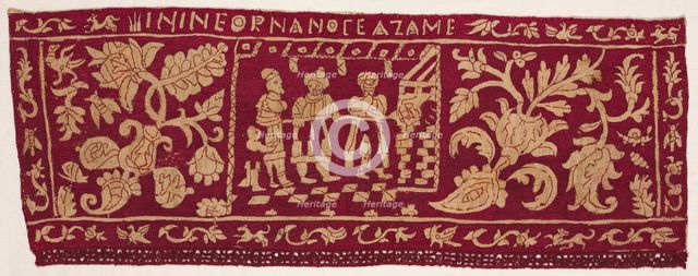 Embroidered Border: The Baking of Unleavened Bread, 1500s-1600s. Creator: Unknown.