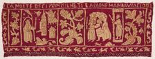 Embroidered Border: The Death of the First Born and the Israelites Sent Away, 1500s-1600s. Creator: Unknown