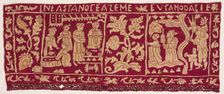 Embroidered Border: The Making of Unleavened Bread and the Israelites Sent Away, 1500s-1600s. Creator: Unknown
