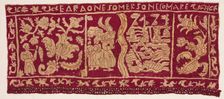 Embroidered Border: The Pharaoh Being Submerged in the Sea, 1500s-1600s. Creator: Unknown