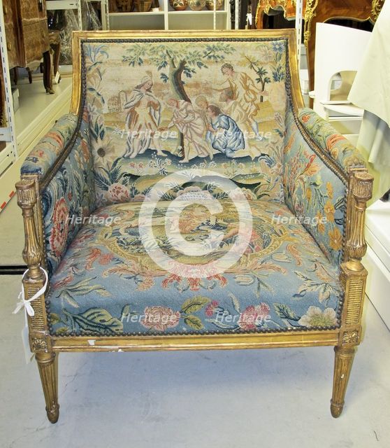 Embroidered Back and Seat for Chair, late 1600s. Creator: Unknown.