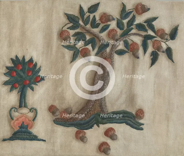 Embroidered Bed Hanging, 1935/1942. Creator: Mildred E Bent.