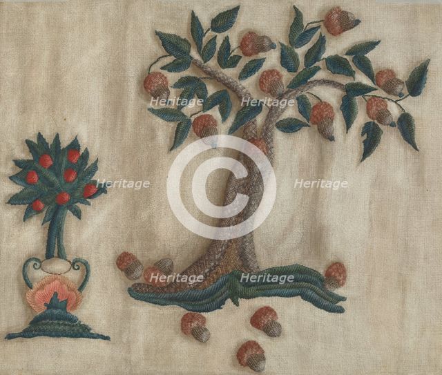 Embroidered Bed Hanging, 1935/1942. Creator: Mildred E Bent.