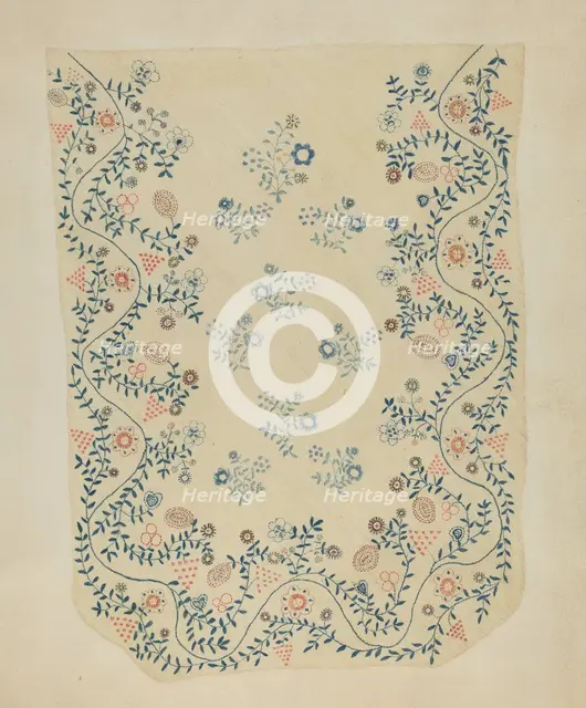 Embroidered Blanket, c. 1937. Creator: Dorothy Lacey.