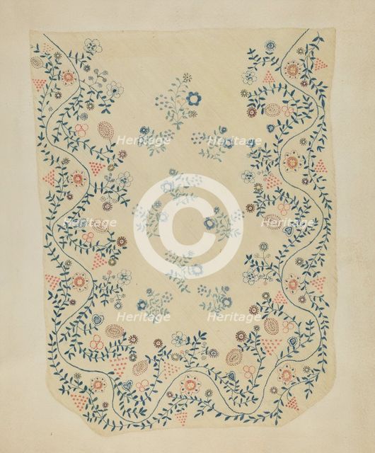 Embroidered Blanket, c. 1937. Creator: Dorothy Lacey.