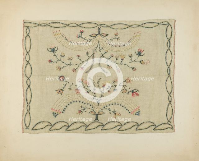 Embroidered Blanket, c. 1939. Creator: Jenny Almgren.
