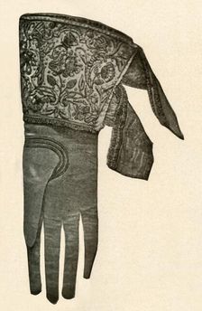 Embroidered glove c17th century, (1937). Creator: Unknown