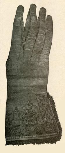 Embroidered glove c17th century, (1937). Creator: Unknown