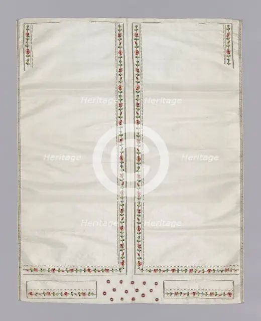 Embroidered Fabric for a Waistcoat front, France, 1800-15. Creator: Unknown.