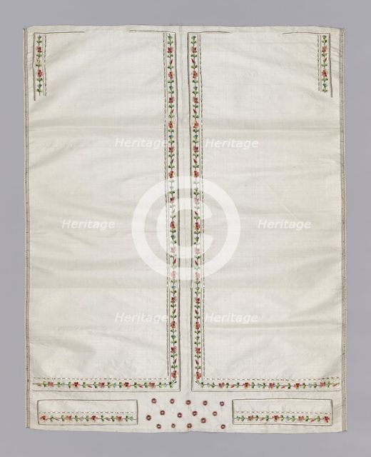 Embroidered Fabric for a Waistcoat front, France, 1800-15. Creator: Unknown.