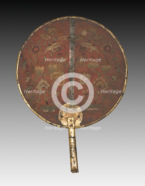 Embroidered Fan for Wedding Ceremony, 1850-1950. Creator: Unknown.