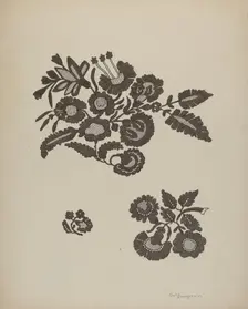 Embroidered Flower Motif, 1941. Creator: Carl Buergerniss