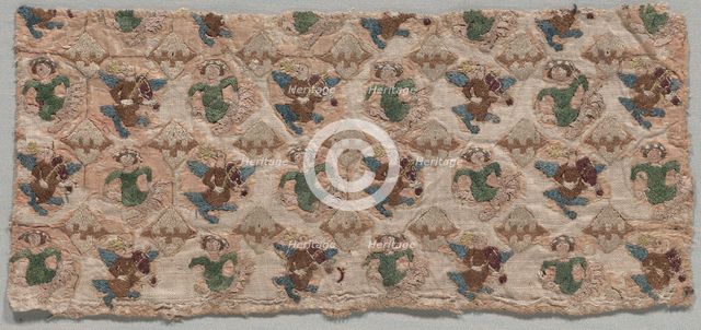 Embroidered Fragment, 1350-1375. Creator: Unknown.