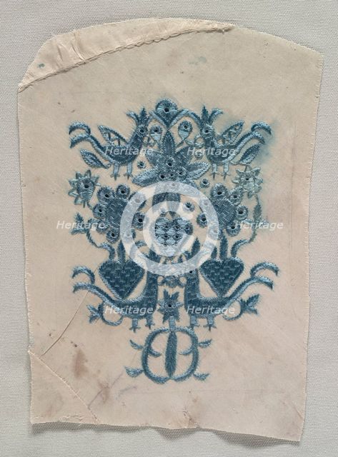 Embroidered Fragment, 1600s - 1700s. Creator: Unknown.