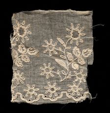 Embroidered Fragment, 18th-19th century. Creator: Unknown