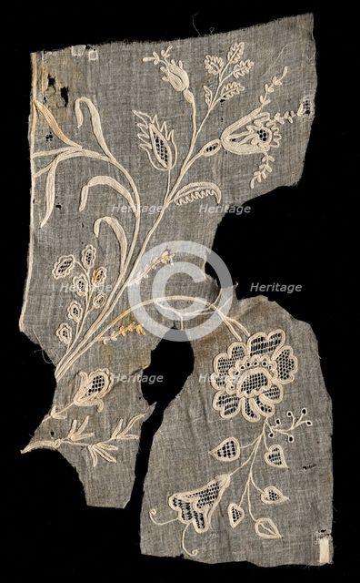 Embroidered Fragment, 18th-19th century. Creator: Unknown.