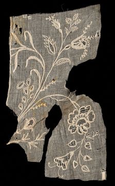 Embroidered Fragment, 18th-19th century. Creator: Unknown