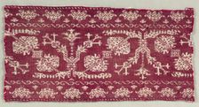 Embroidered Fragment of a Mattress or Curtain Trimming, 19th century. Creator: Unknown