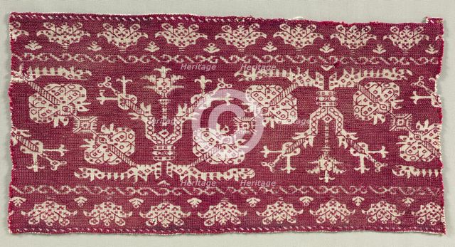 Embroidered Fragment of a Mattress or Curtain Trimming, 19th century. Creator: Unknown.