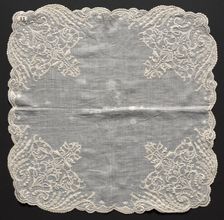 Embroidered Handkerchief, 1800s. Creator: Unknown