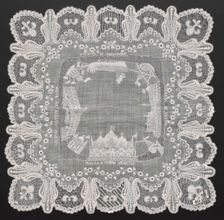 Embroidered Handkerchief, 1800s. Creator: Unknown