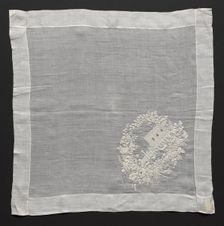 Embroidered Handkerchief, 1800s. Creator: Unknown