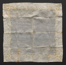 Embroidered Handkerchief, 1876. Creator: Unknown