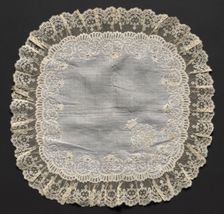Embroidered Handkerchief, 18th century. Creator: Unknown